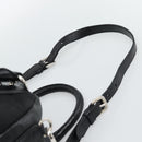 PRADA Hand Bag Leather 2way Black Silver Auth 186264A-16