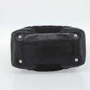 PRADA Hand Bag Leather 2way Black Silver Auth 186264A-7