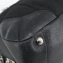 PRADA Hand Bag Leather 2way Black Silver Auth 186264A-18