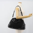 PRADA Hand Bag Leather 2way Black Silver Auth 186264A-26