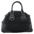 PRADA Hand Bag Leather 2way Black Silver Auth 186264A-2