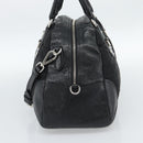 PRADA Hand Bag Leather 2way Black Silver Auth 186264A-4