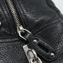 PRADA Hand Bag Leather 2way Black Silver Auth 186264A-6