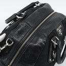 PRADA Hand Bag Leather 2way Black Silver Auth 186264A-8