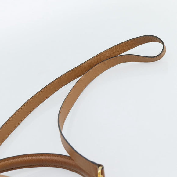 CELINE Hand Bag Leather 2way Beige Gold Auth 186265