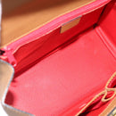 CELINE Hand Bag Leather 2way Beige Gold Auth 186265-10