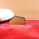 CELINE Hand Bag Leather 2way Beige Gold Auth 186265-12