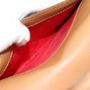 CELINE Hand Bag Leather 2way Beige Gold Auth 186265-11