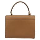 CELINE Hand Bag Leather 2way Beige Gold Auth 186265-2
