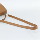 CELINE Hand Bag Leather 2way Beige Gold Auth 186265-8
