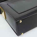 CELINE Hand Bag Leather Black Gold Auth 186268V-15