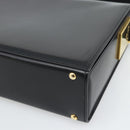 CELINE Hand Bag Leather Black Gold Auth 186268V-16