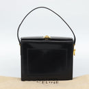 CELINE Hand Bag Leather Black Gold Auth 186268V-12