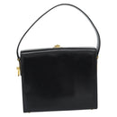 CELINE Hand Bag Leather Black Gold Auth 186268V-2
