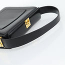 CELINE Hand Bag Leather Black Gold Auth 186268V-7