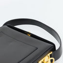 CELINE Hand Bag Leather Black Gold Auth 186268V-14