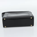 CELINE Hand Bag Leather Black Gold Auth 186268V-5