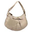 Salvatore Ferragamo Vala Shoulder Bag Leather Champagne Gold Gold Auth 186269A-1