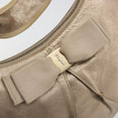 Salvatore Ferragamo Vala Shoulder Bag Leather Champagne Gold Gold Auth 186269A-17