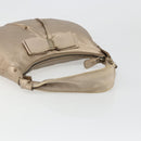 Salvatore Ferragamo Vala Shoulder Bag Leather Champagne Gold Gold Auth 186269A-7
