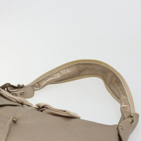 Salvatore Ferragamo Vala Shoulder Bag Leather Champagne Gold Gold Auth 186269A