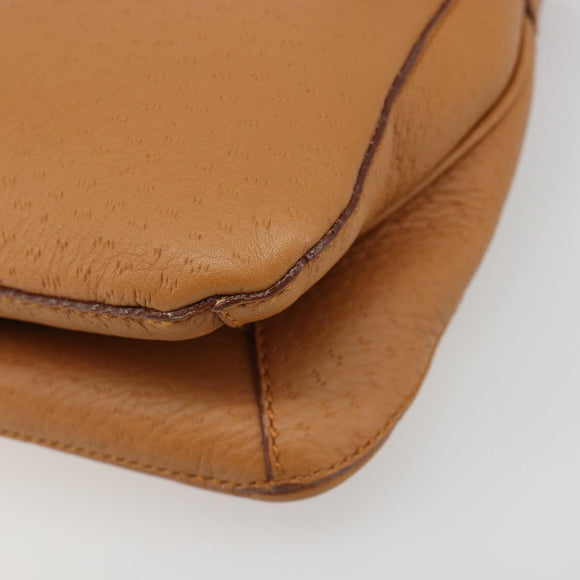 Salvatore Ferragamo Gancini Shoulder Bag Leather Brown Gold Auth 186271A