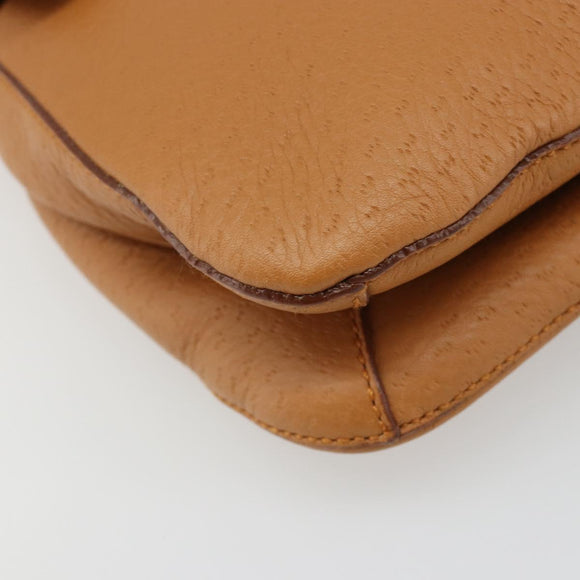 Salvatore Ferragamo Gancini Shoulder Bag Leather Brown Gold Auth 186271A