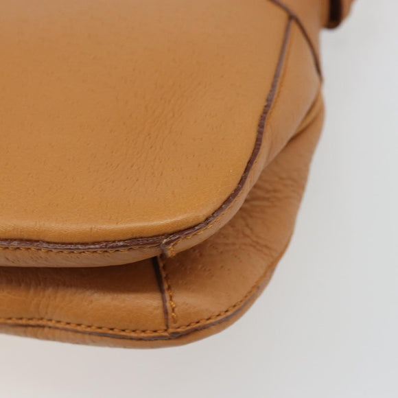 Salvatore Ferragamo Gancini Shoulder Bag Leather Brown Gold Auth 186271A