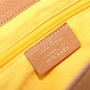 Salvatore Ferragamo Gancini Shoulder Bag Leather Brown Gold Auth 186271A-16