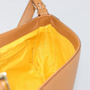 Salvatore Ferragamo Gancini Shoulder Bag Leather Brown Gold Auth 186271A-18