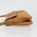 Salvatore Ferragamo Gancini Shoulder Bag Leather Brown Gold Auth 186271A-5