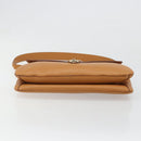 Salvatore Ferragamo Gancini Shoulder Bag Leather Brown Gold Auth 186271A-9
