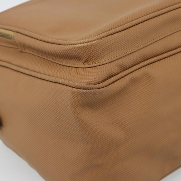 BOTTEGA VENETA Boston Bag PVC Canvas Beige Gold Auth 186272A