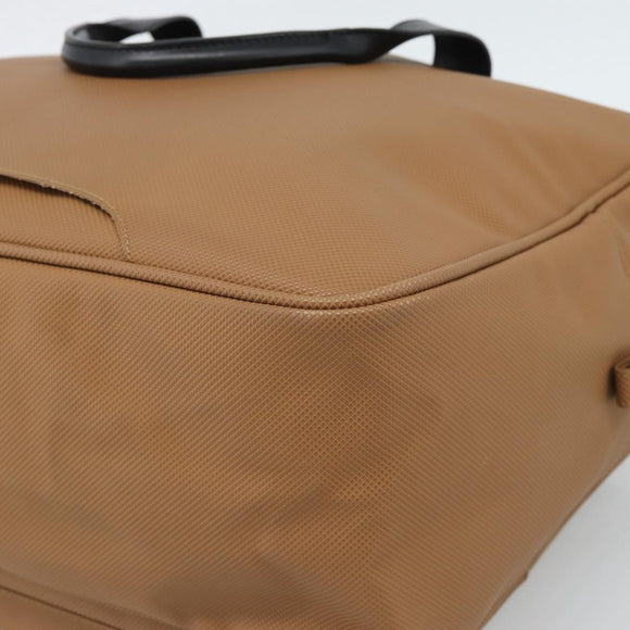 BOTTEGA VENETA Boston Bag PVC Canvas Beige Gold Auth 186272A