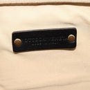 BOTTEGA VENETA Boston Bag PVC Canvas Beige Gold Auth 186272A-17