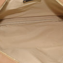 BOTTEGA VENETA Boston Bag PVC Canvas Beige Gold Auth 186272A-11