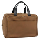 BOTTEGA VENETA Boston Bag PVC Canvas Beige Gold Auth 186272A-1