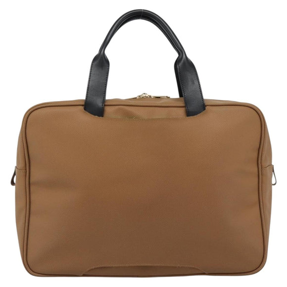BOTTEGA VENETA Boston Bag PVC Canvas Beige Gold Auth 186272A