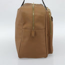 BOTTEGA VENETA Boston Bag PVC Canvas Beige Gold Auth 186272A-3