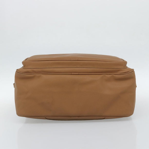 BOTTEGA VENETA Boston Bag PVC Canvas Beige Gold Auth 186272A
