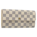 LOUIS VUITTON Damier Azur Portefeuille Sarah Long Wallet N61735 LV Auth 186278V-1