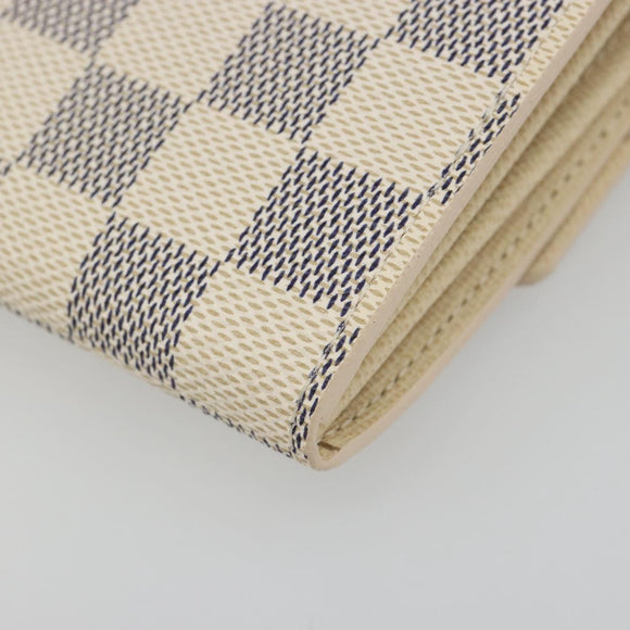 LOUIS VUITTON Damier Azur Portefeuille Sarah Long Wallet N61735 LV Auth 186278V