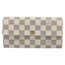 LOUIS VUITTON Damier Azur Portefeuille Sarah Long Wallet N61735 LV Auth 186278V-13