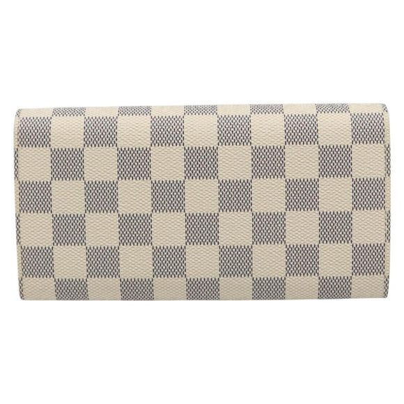 LOUIS VUITTON Damier Azur Portefeuille Sarah Long Wallet N61735 LV Auth 186278V