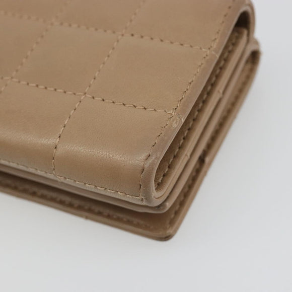 SAINT LAURENT Cassandra Wallet Leather Beige Gold Auth 186279A