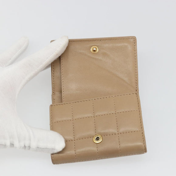 SAINT LAURENT Cassandra Wallet Leather Beige Gold Auth 186279A