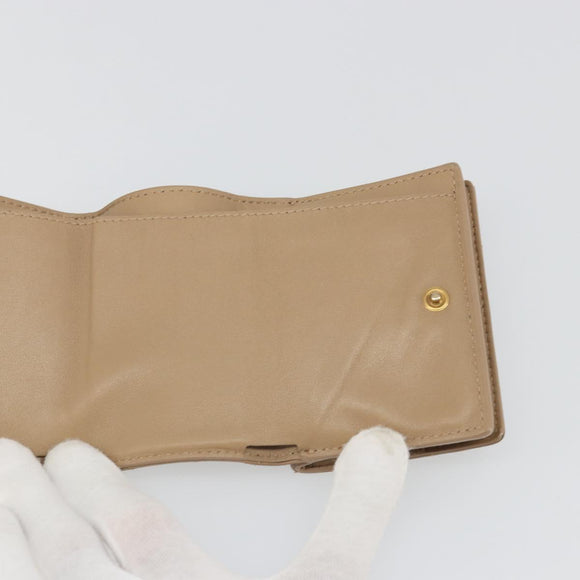 SAINT LAURENT Cassandra Wallet Leather Beige Gold Auth 186279A