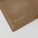 SAINT LAURENT Cassandra Wallet Leather Beige Gold Auth 186279A-21