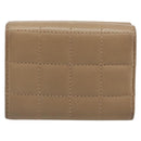 SAINT LAURENT Cassandra Wallet Leather Beige Gold Auth 186279A-2