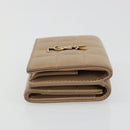 SAINT LAURENT Cassandra Wallet Leather Beige Gold Auth 186279A-3